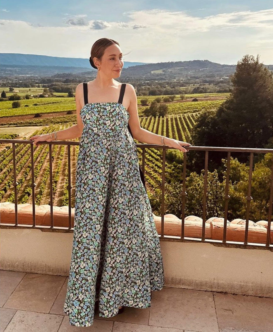 LEE MATHEWS Meadow Floral Maxi Dress Size 2 AU10 Event Silk Linen