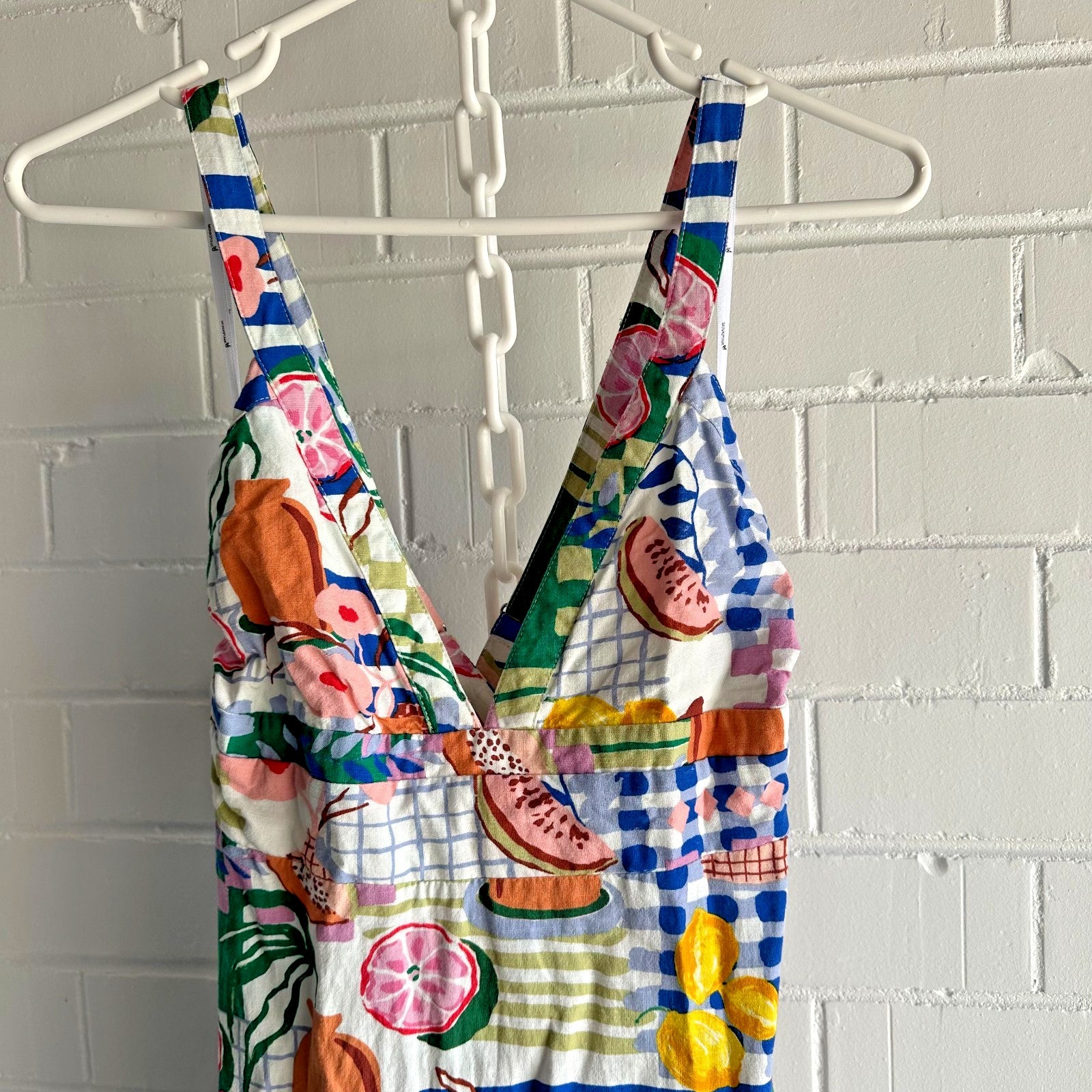 MINKPINK Al Fresco Midi Dress Size XL AU14 Resort Print Cotton Blend