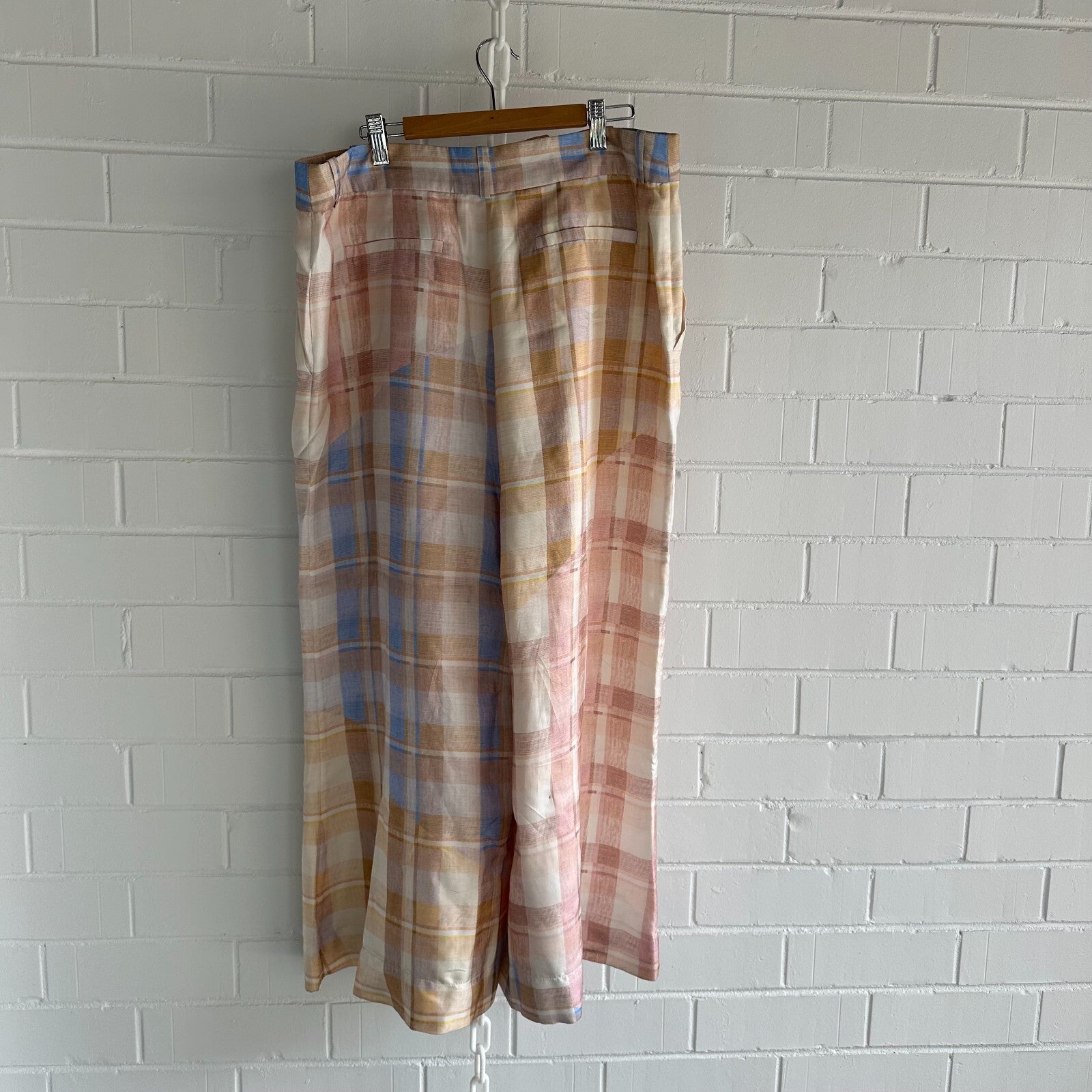 ZIMMERMANN Dancer  Shirt  + Wide leg Pant Size 3 AU14 US10 Colourful Check Silk