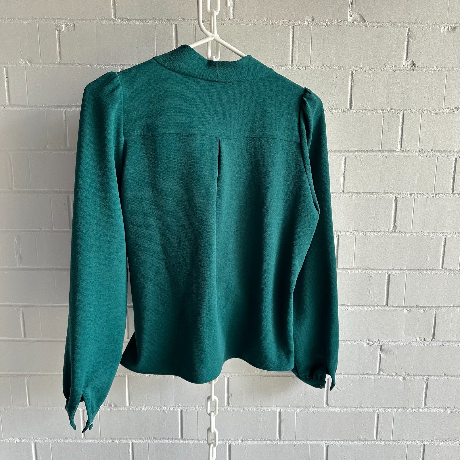SEZANE Abelia Blouse Bottle Green EU38 AU10 Long Sleeved Draped BNWT