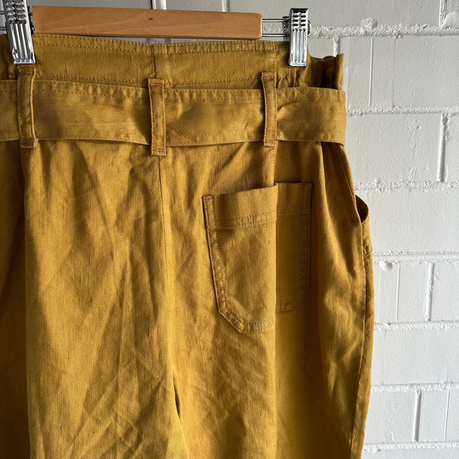 SEZANE Arthur Trouser EU40 AU12 US8 Saffron Paperbag waist BNWT