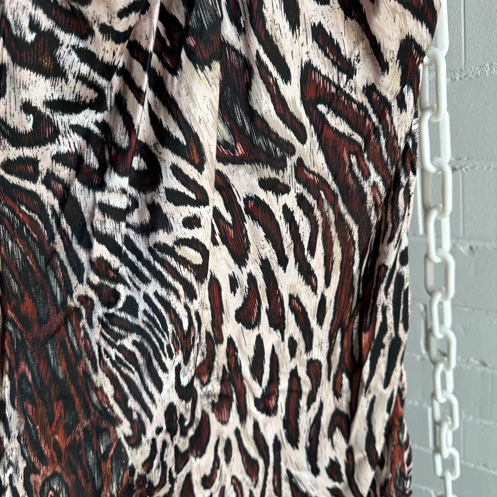 JONATHAN SIMKHAI Leopard Print Cut out slip Midi dress Size M Silk blend BNWT