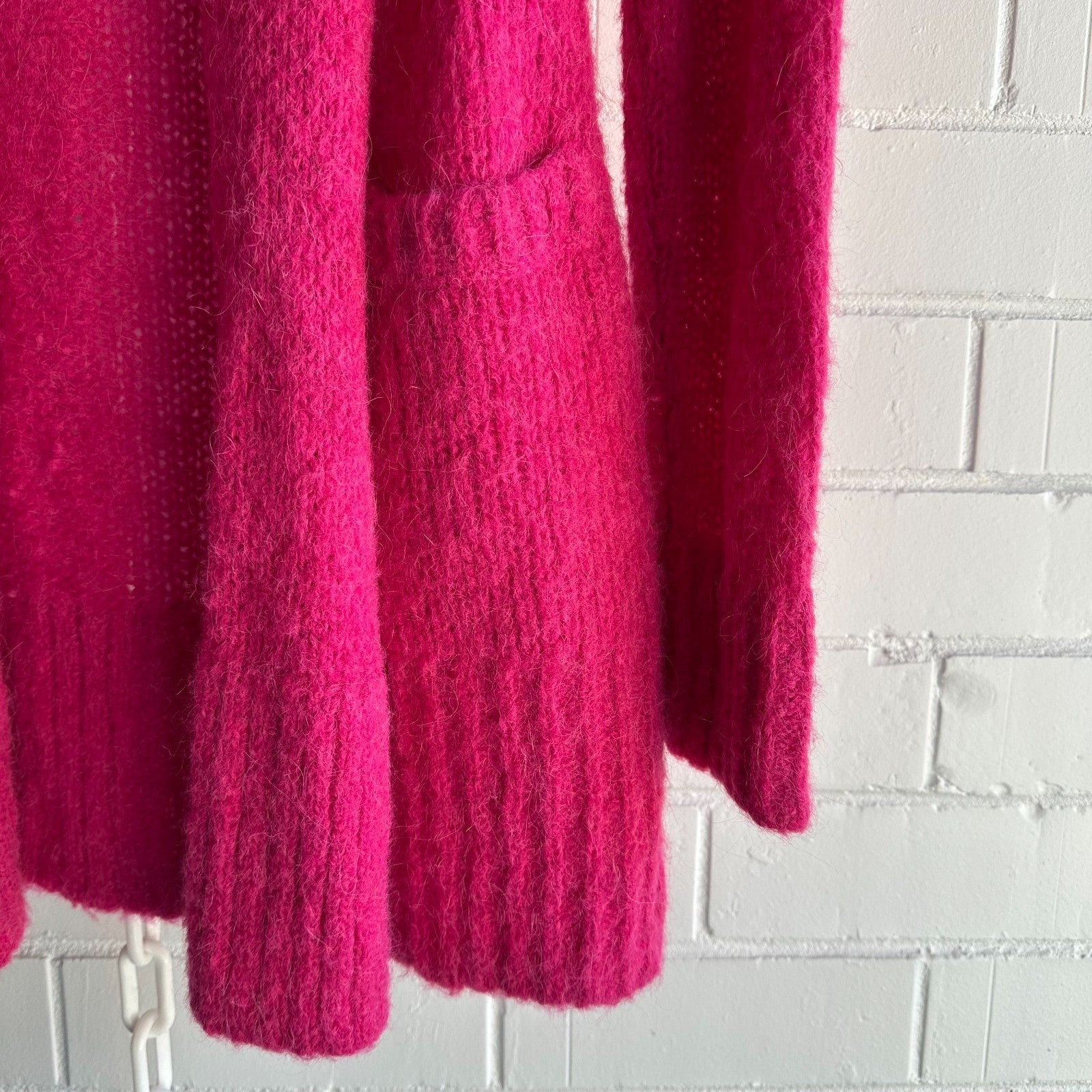 SASS & BIDE The Revolution Longline Cardigan Size XS AU6-8 Hotpink Alpaca