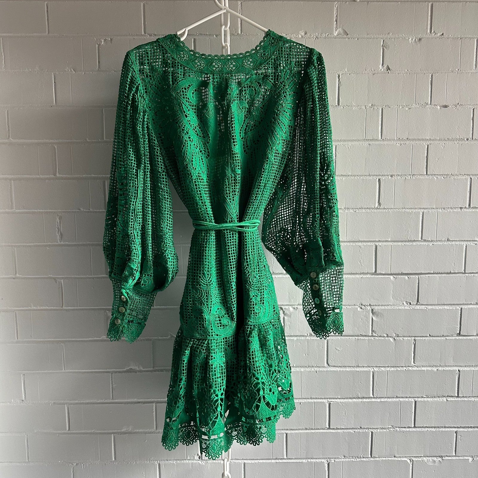 FARM RIO Tropical flight Mini Dress Size M AU10 US6 Bright Green BNWT