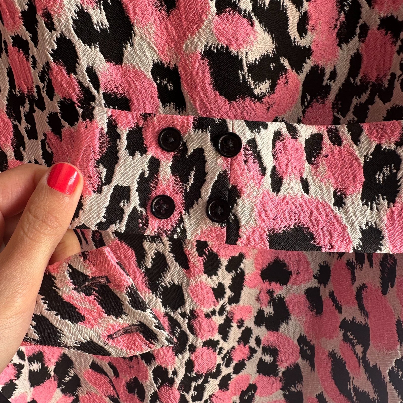 SCANLAN THEODORE Leopard Brocade Mini Shift Dress Size AU8 US4 Short sleeve Part