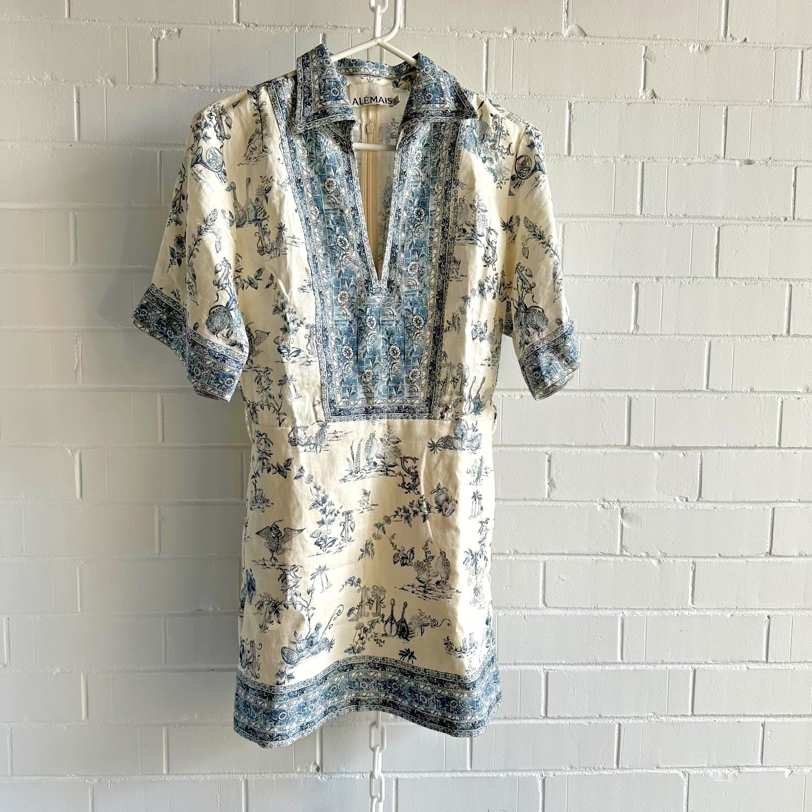 ALEMAIS Casa Linen Mini Shirt Dress AU8 US4 Shift Holiday Coastal