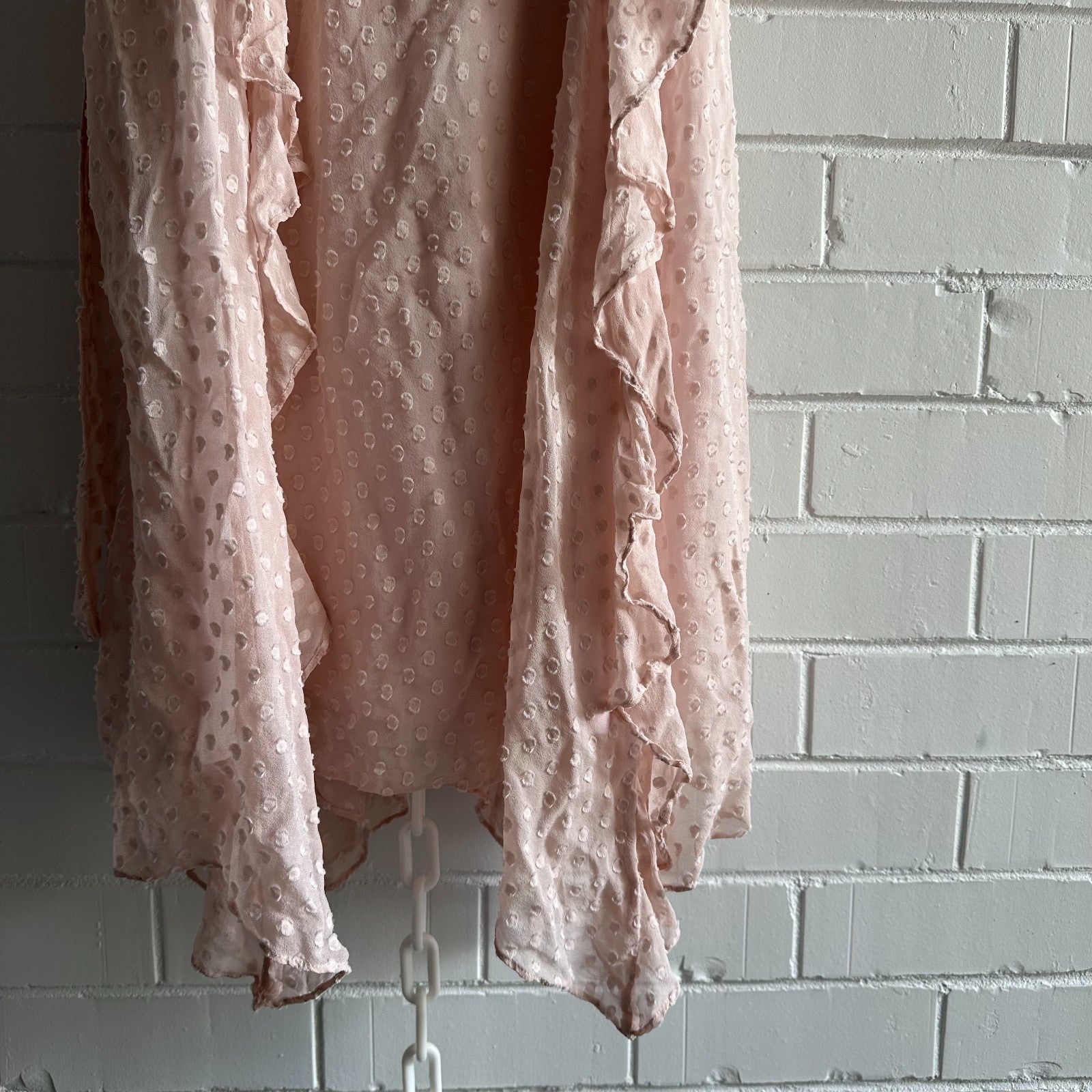 SABA Perfume Midi Dress AU10 Dusty pink Silk blend Frills