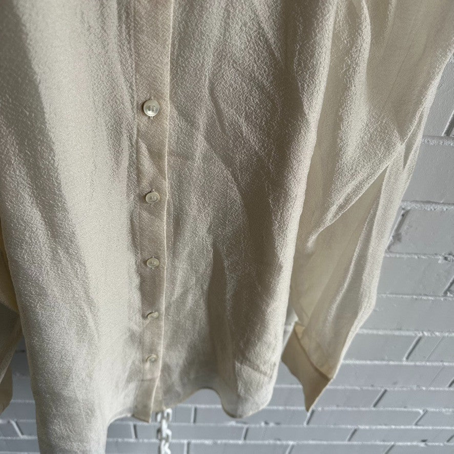 & OTHER STORIES Mirage Ivory Collared Blouse Shirt AU10 US6 Chic Long slv BNWT