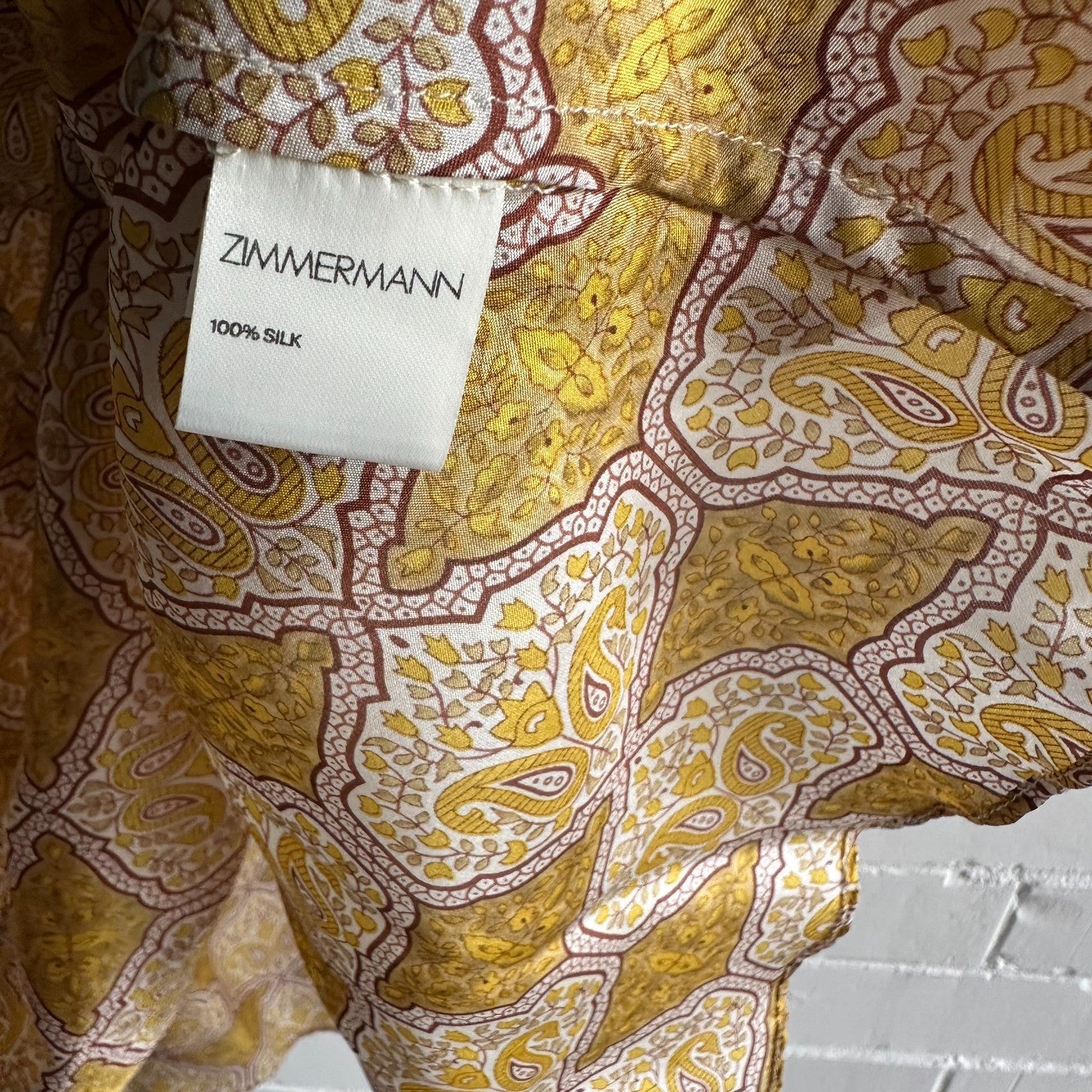 ZIMMERMANN Belle Beatnik Silk Top Size2 AU12 Anthropolygie Floral motif BNWT