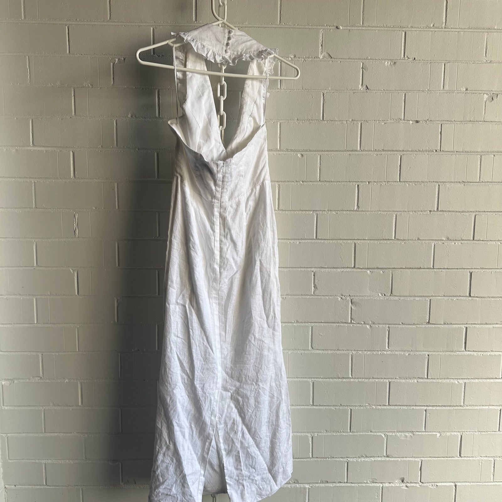JOSLIN x ANTHROPOLOGIE Sleeveless Shirtdress Midi AU6 US2 White Linen collared