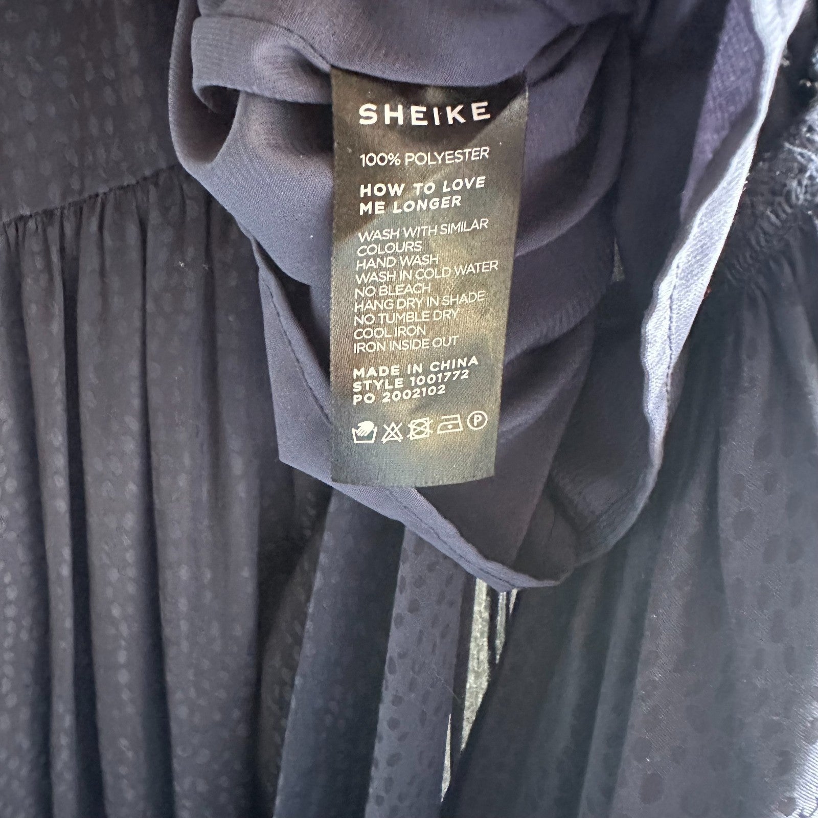 SHEIKE Liberty Navy Midi Tea Dress AU10 Dot Jacquard