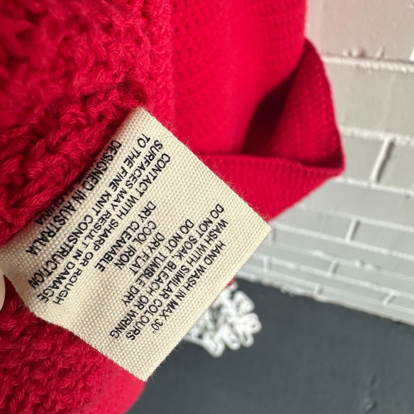 ONTE Helena Gilet & Mini Skirt knit SET Size S Red AU8 US4 Cotton Gold hardware