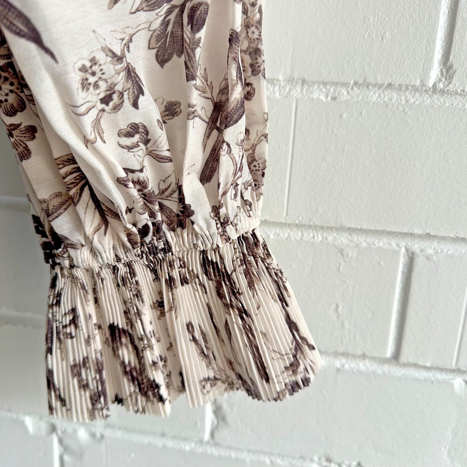 ZIMMERMANN Bird Toile Pleated Set Size 3 AU12 US 10 Crop Top + Midi Skirt BNWT