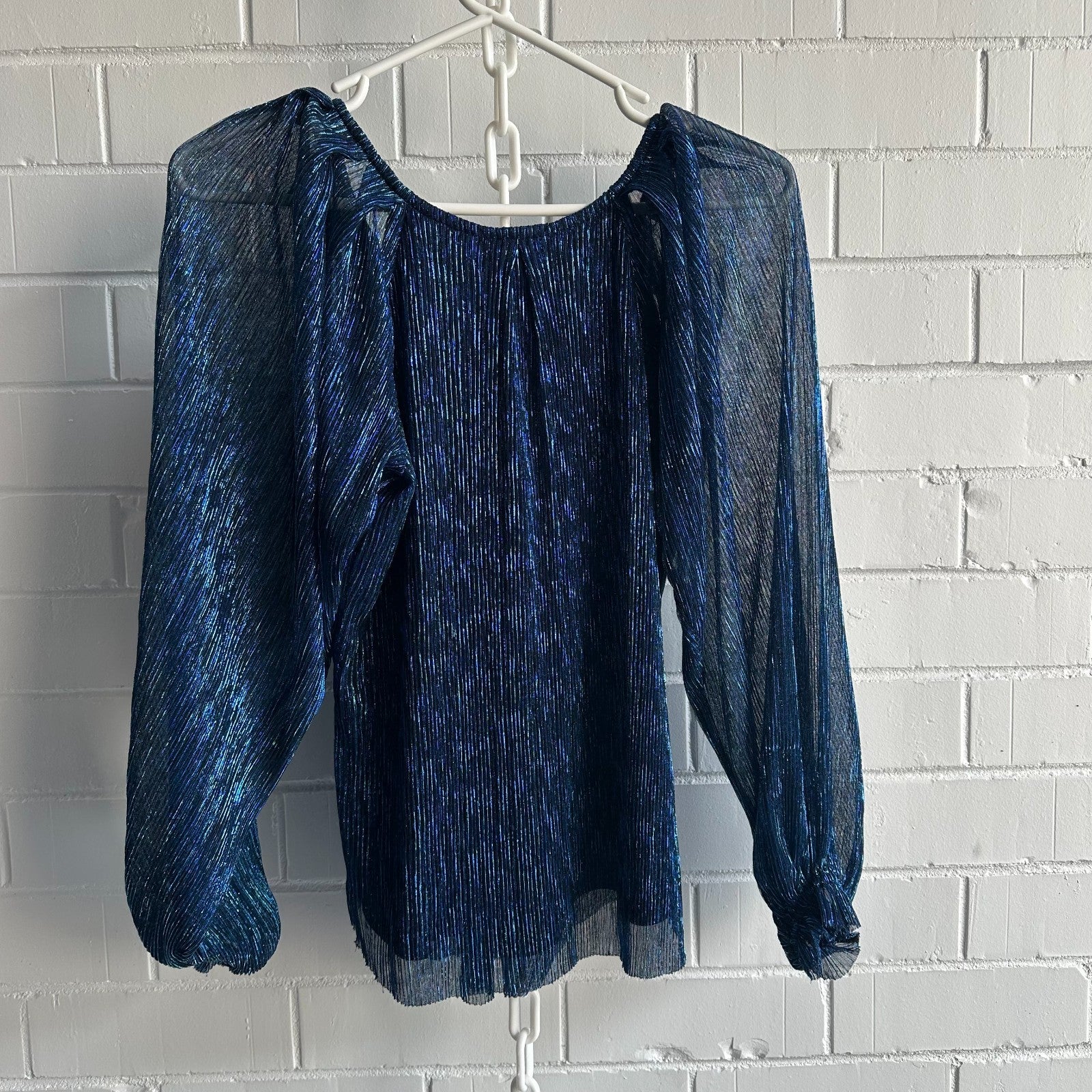 HALE BOB LOS ANGELES Capucine Lurex Crinkle Mesh Top Size XS AU6 US4 Mermaid