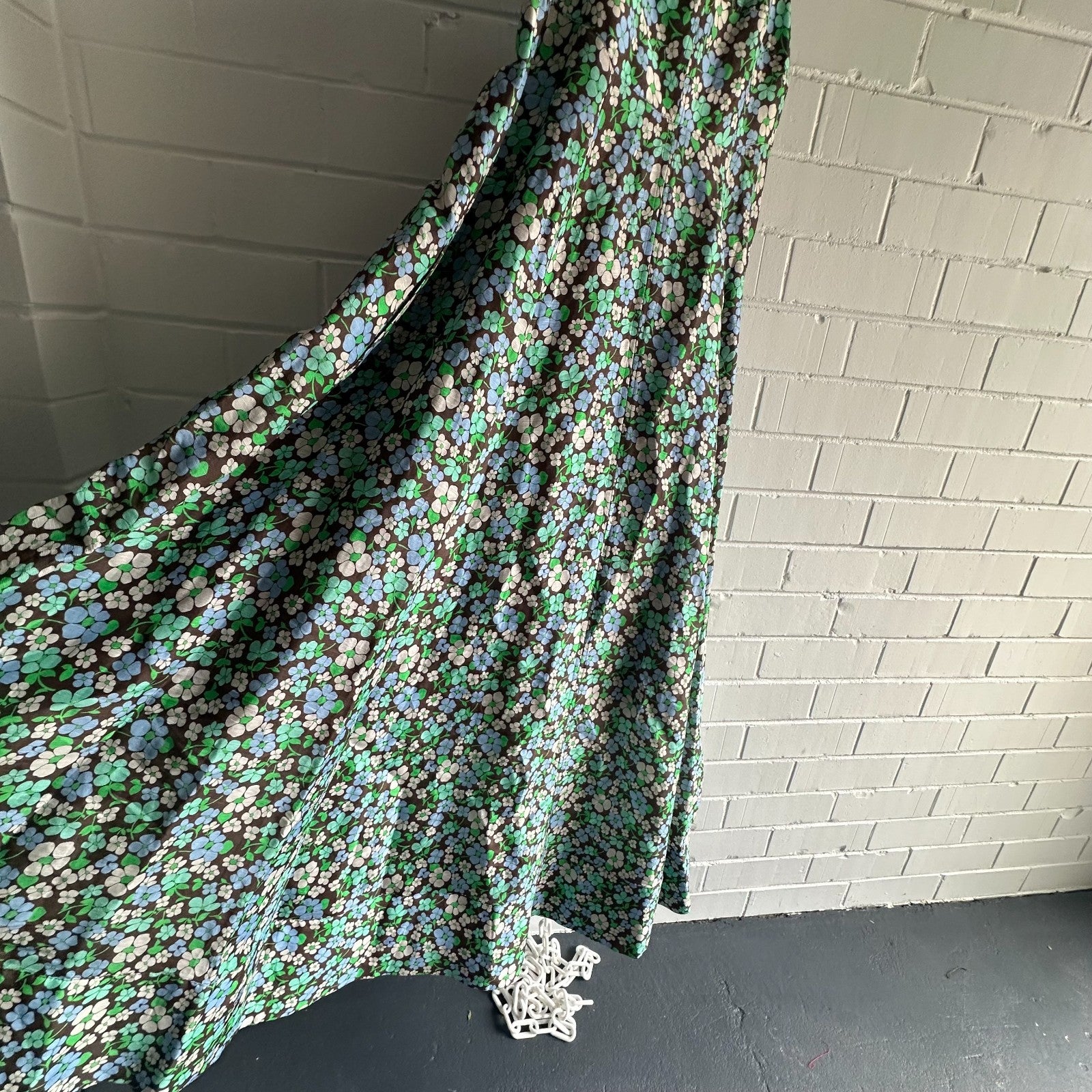 LEE MATHEWS Meadow Floral Maxi Dress Size 2 AU10 Event Silk Linen