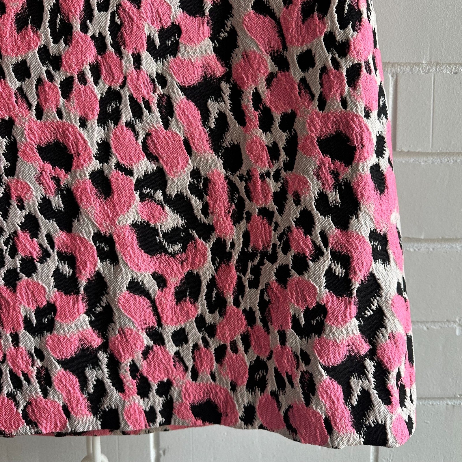 SCANLAN THEODORE Leopard Brocade Mini Shift Dress Size AU8 US4 Short sleeve Part