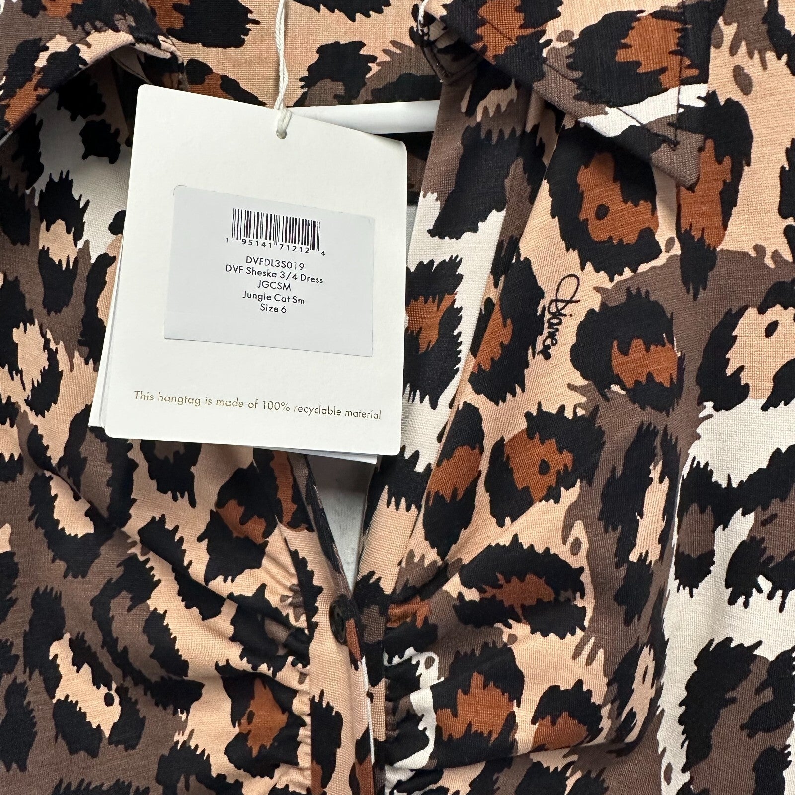 DIANE VON FURSTENBERG Sheska Dress AU6 US2 Leopard Print BNWT