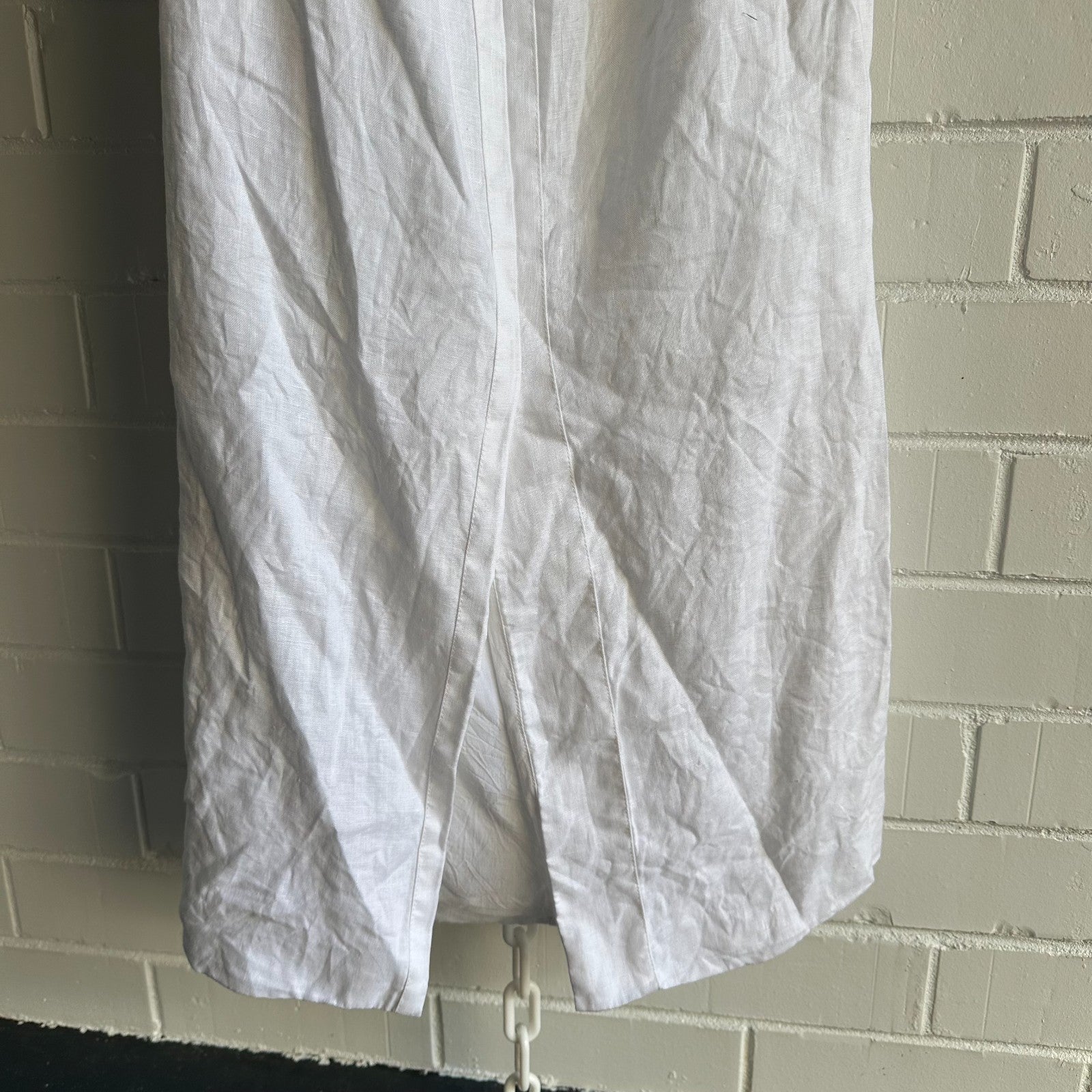 JOSLIN x ANTHROPOLOGIE Sleeveless Shirtdress Midi AU6 US2 White Linen collared