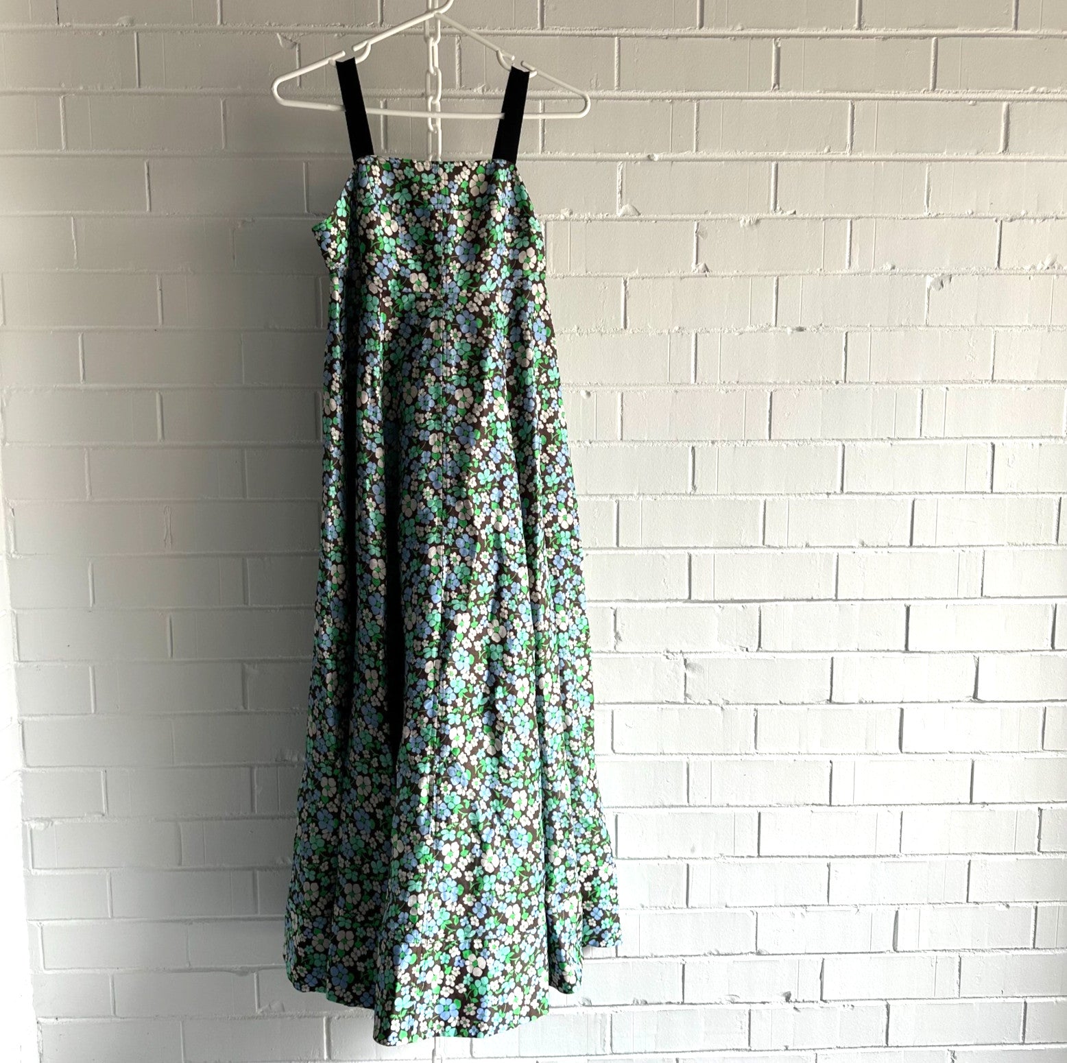 LEE MATHEWS Meadow Floral Maxi Dress Size 2 AU10 Event Silk Linen