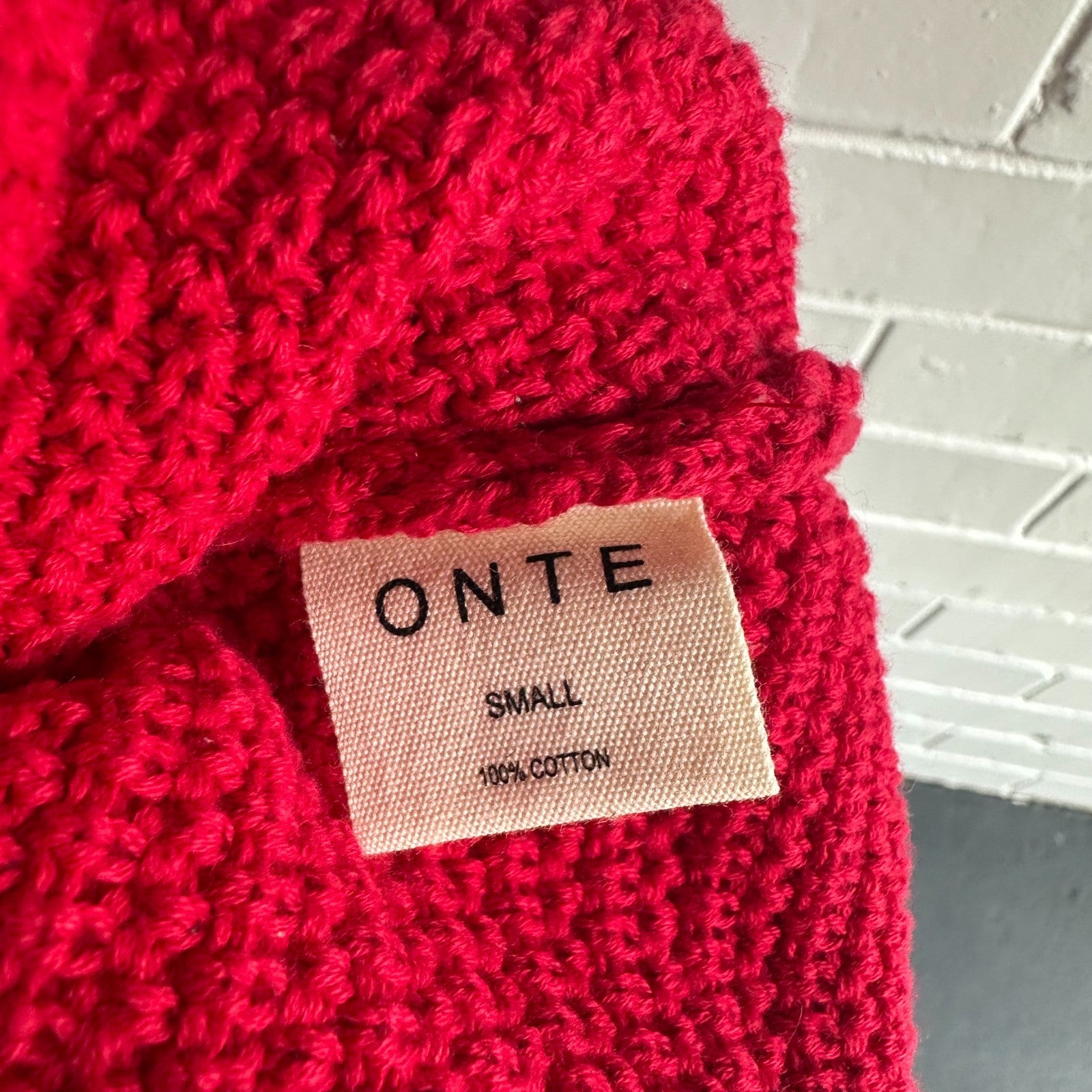 ONTE Helena Gilet & Mini Skirt knit SET Size S Red AU8 US4 Cotton Gold hardware