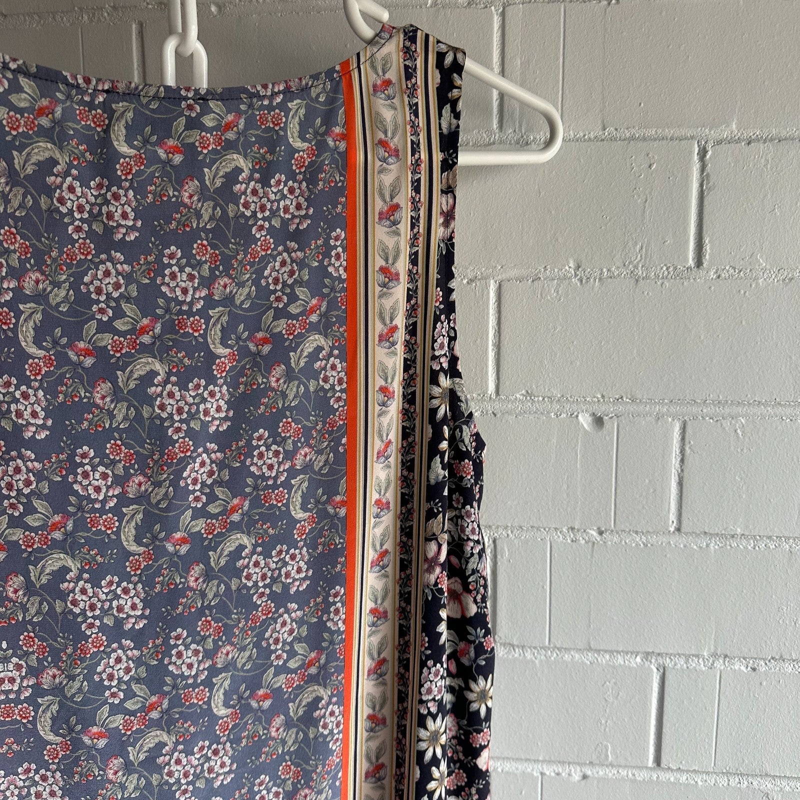 KACHEL Silk Shift Dress AU12 patchwork print Sleeveless