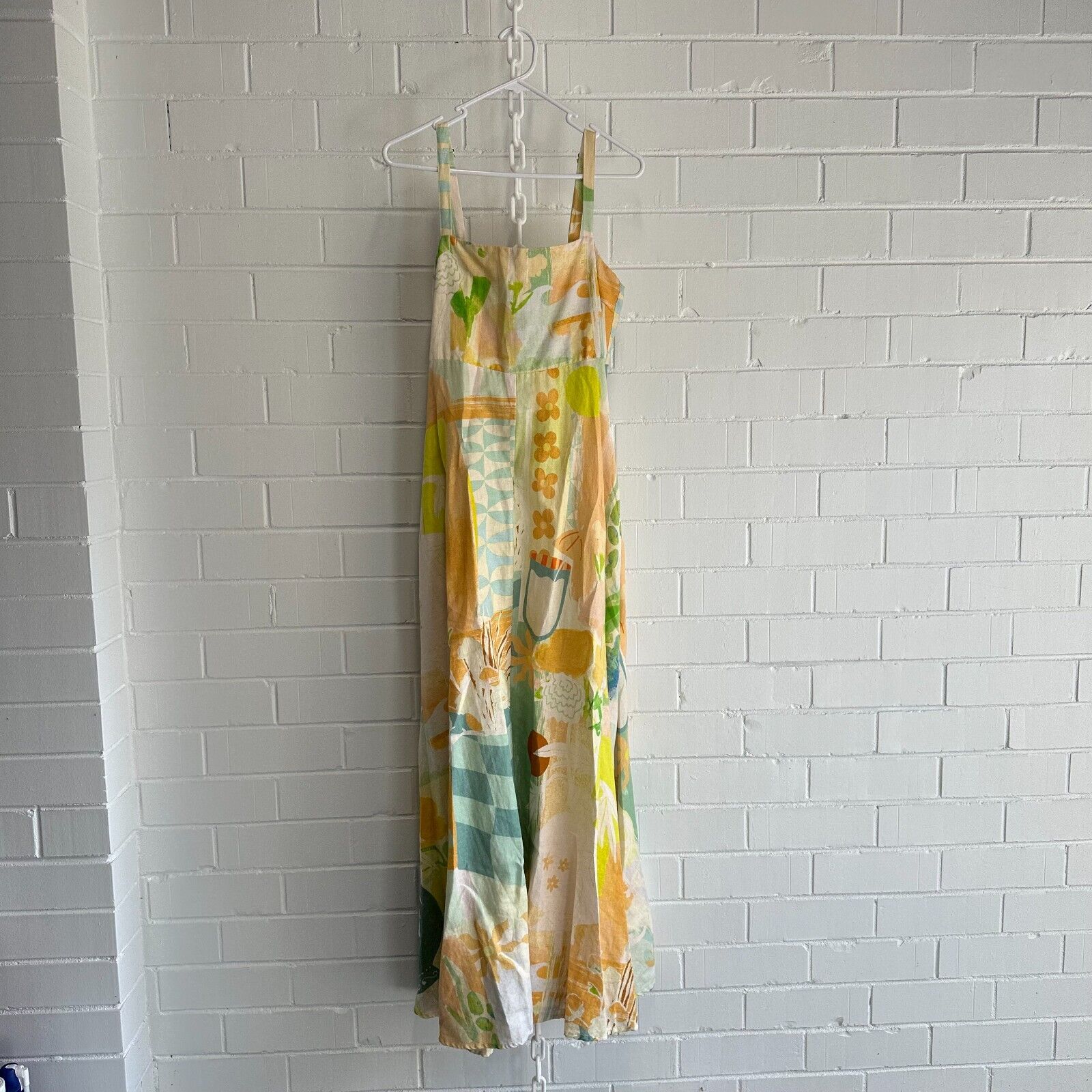 WALNUT MELBOURNE Milan Linen Maxi Dress Size AU8