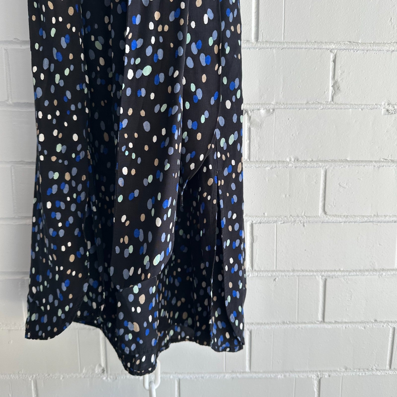 & OTHER STORIES Midi Tunic Dress with tie Size 42 AU14 US10 Black Polka Dot
