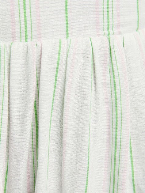 BERSHKA Stripe sundress Size S AU8 US4 Viscose Linen strappy cut out flirty