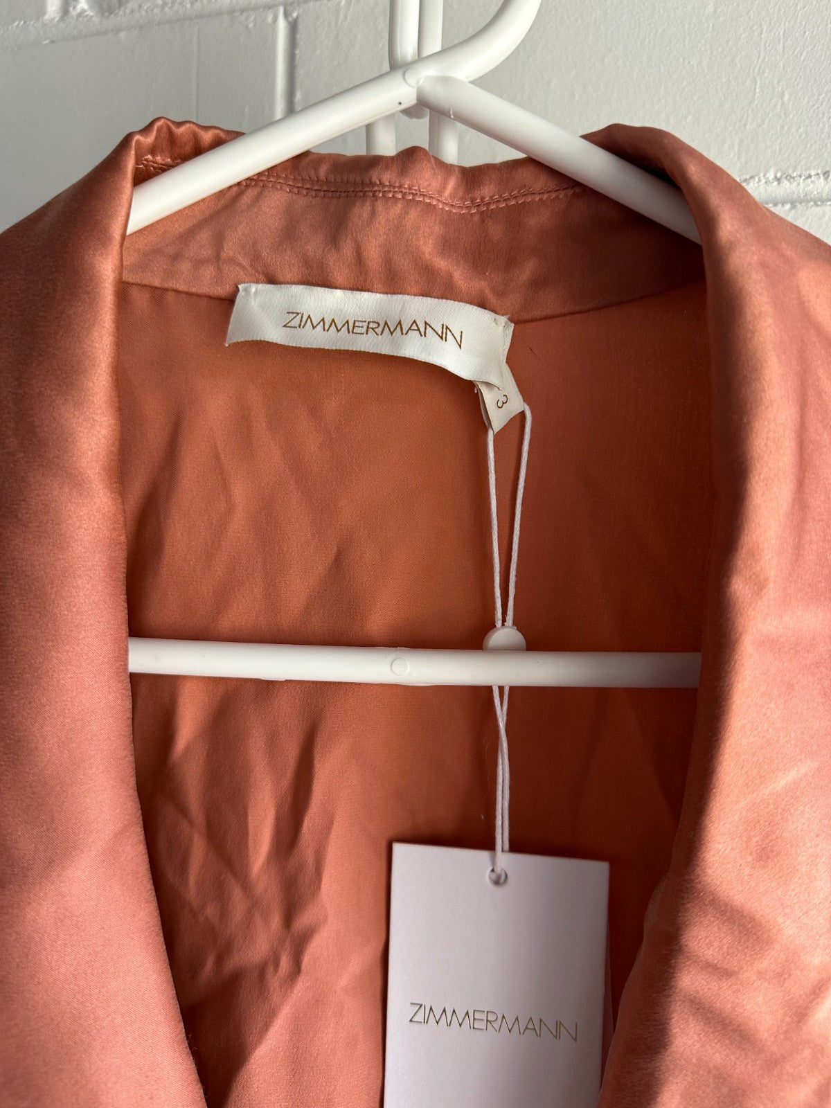 ZIMMERMANN Silk Wrap Mini Dress | Dusty Pink | Size 3 (AU 14) | BNWT