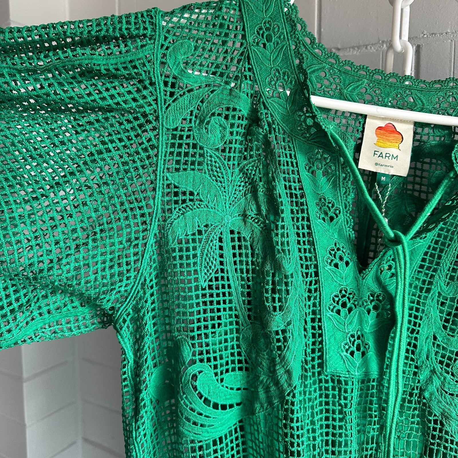FARM RIO Tropical flight Mini Dress Size M AU10 US6 Bright Green BNWT