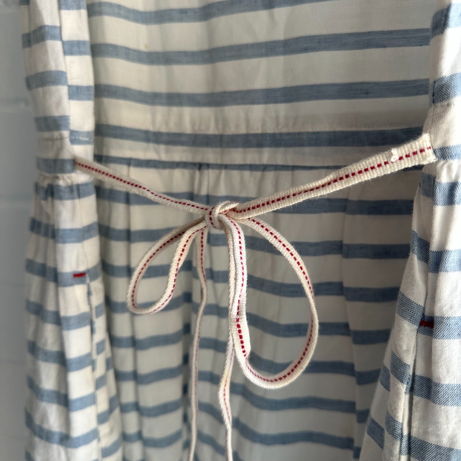 UNIQLO X INES DE LA FRESSANGE Cotton Linen Stripe Dress Size M Parisian Chic