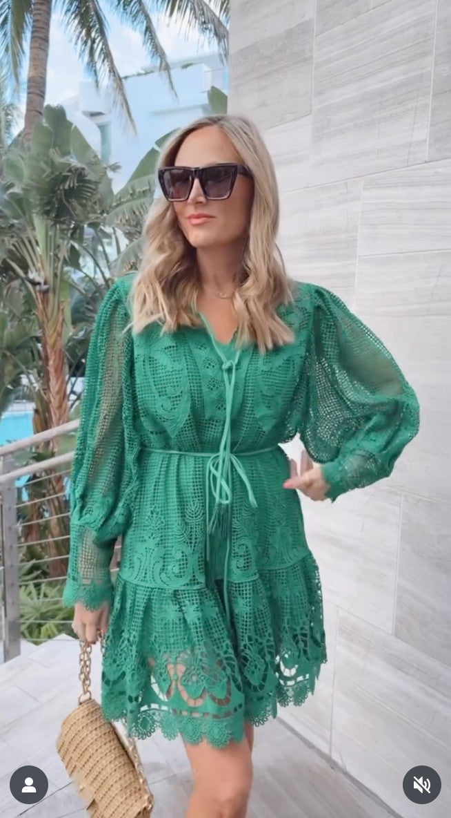 FARM RIO Tropical flight Mini Dress Size M AU10 US6 Bright Green BNWT