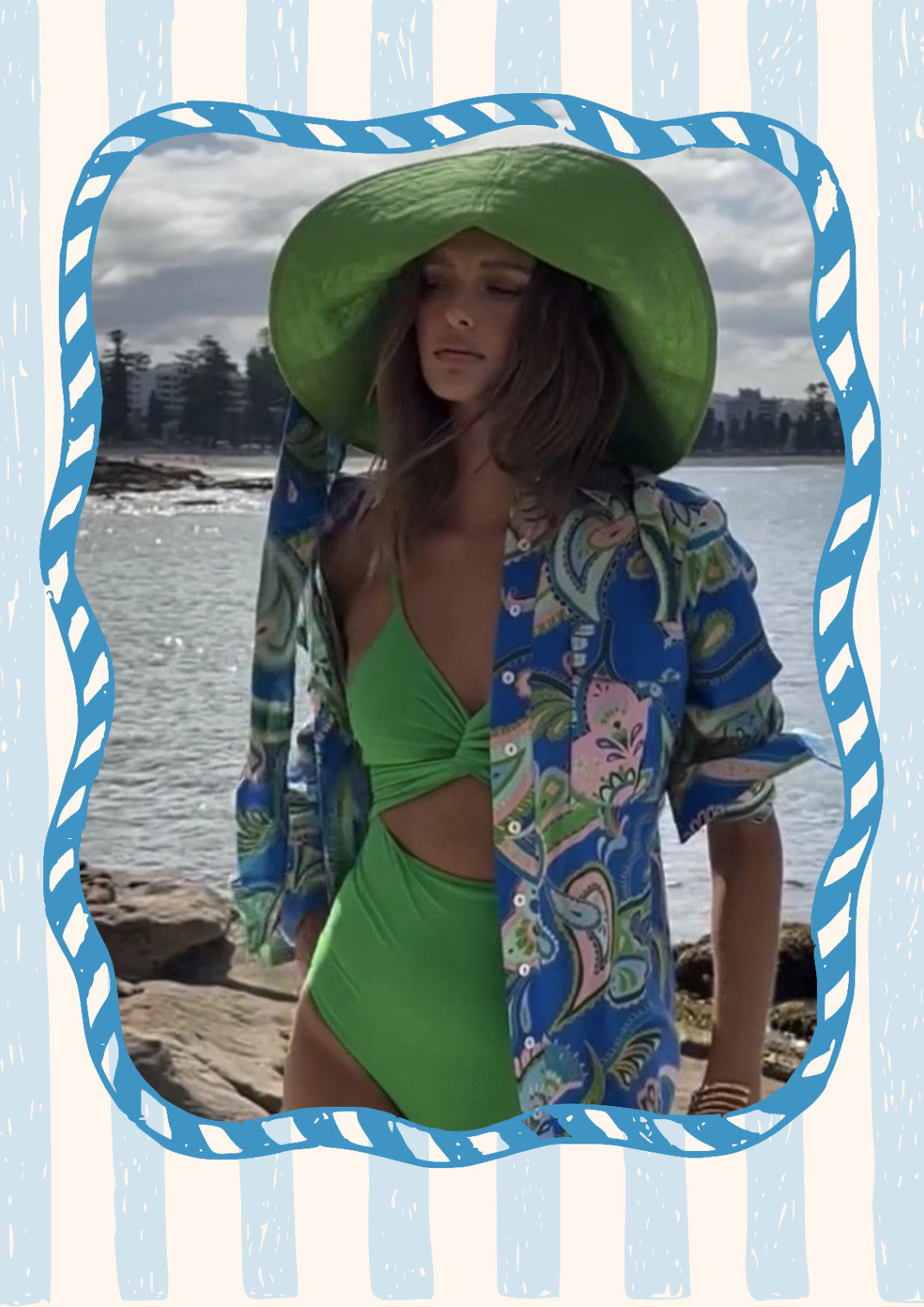 SHEIKE Balearic Sea Linen Midi Shirtdress AU8 US4 Paisley Long sleeved Blue