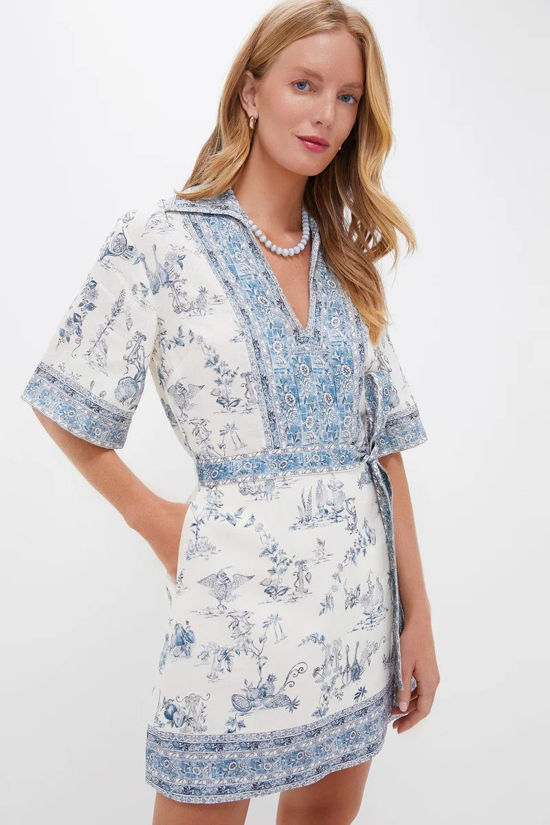 ALEMAIS Casa Linen Mini Shirt Dress AU8 US4 Shift Holiday Coastal