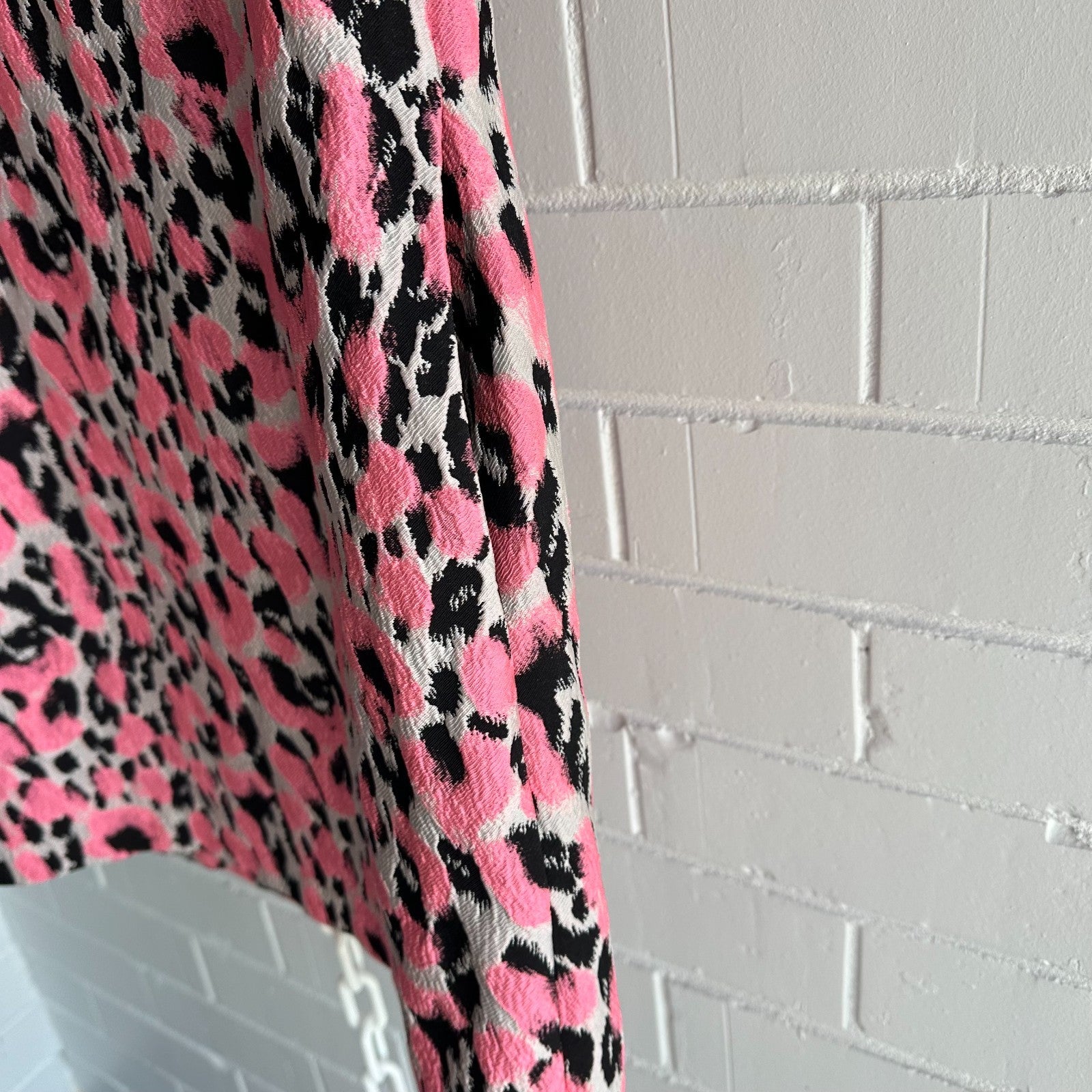 SCANLAN THEODORE Leopard Brocade Mini Shift Dress Size AU8 US4 Short sleeve Part