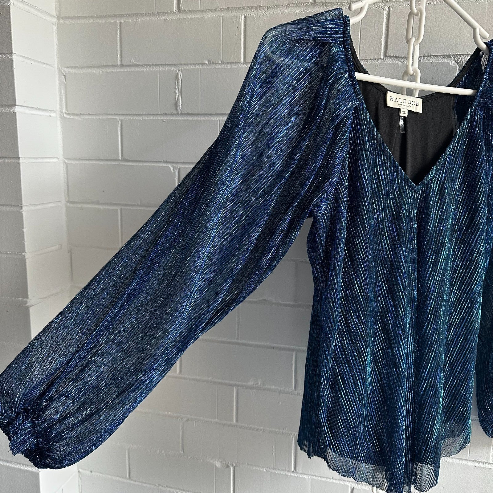 HALE BOB LOS ANGELES Capucine Lurex Crinkle Mesh Top Size XS AU6 US4 Mermaid