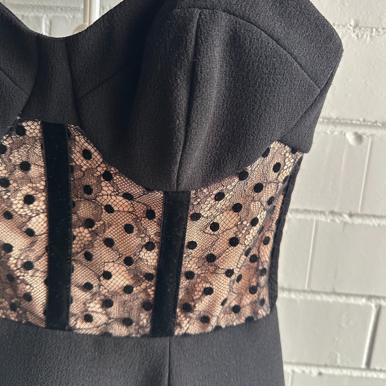 REBECCA VALLANCE Teigan Midi Dress AU6 US2 Bustier Naked look Black/Nude