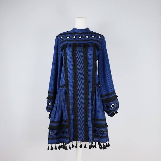 DODO BAR OR TASSEL DRESS Size M AU10 US6 Long sleeve Eyelet and tassel Resort