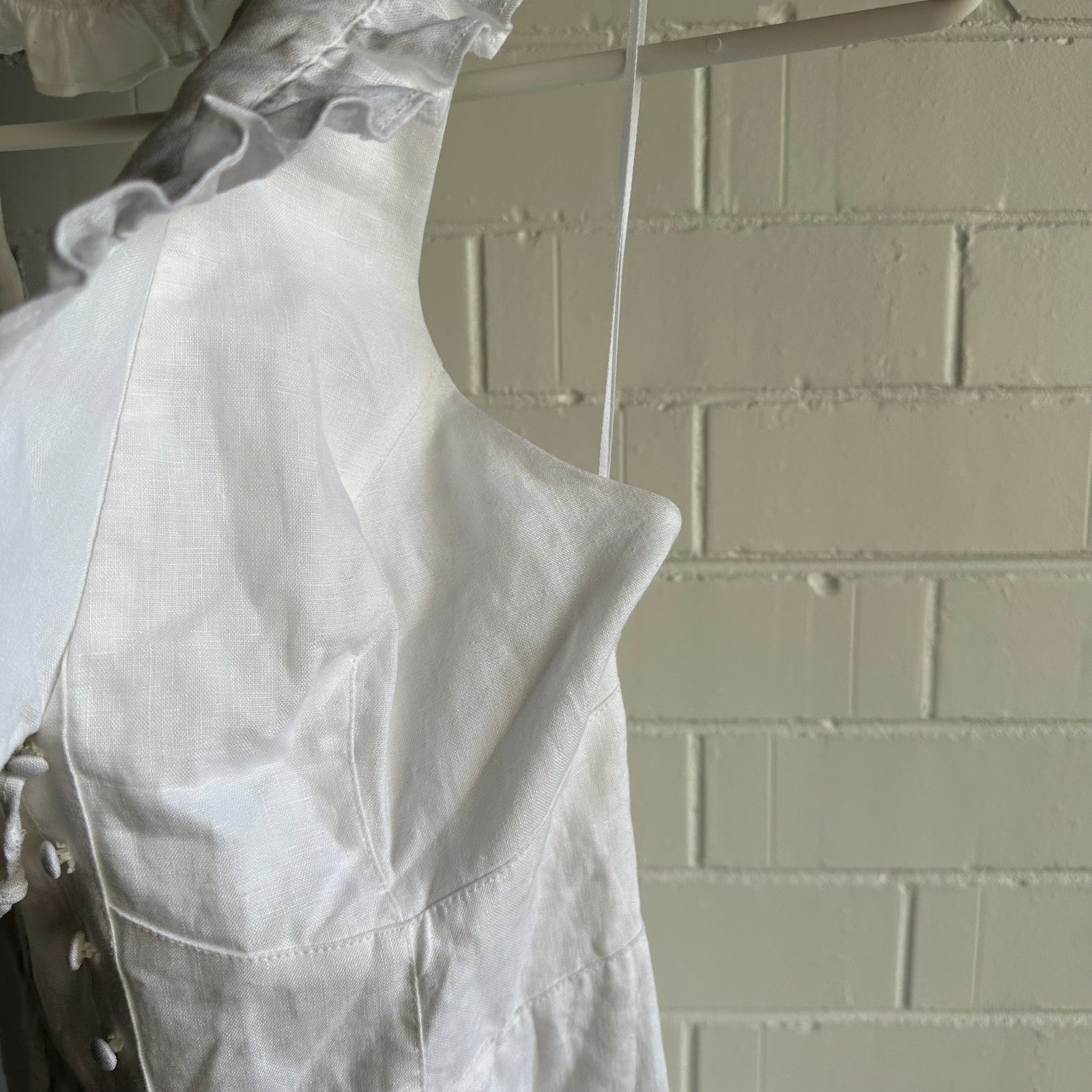 JOSLIN x ANTHROPOLOGIE Sleeveless Shirtdress Midi AU6 US2 White Linen collared