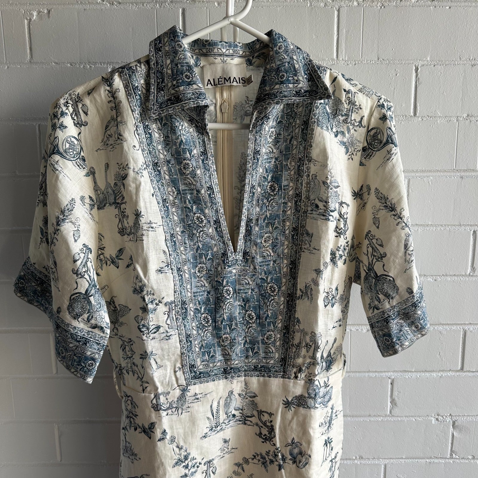 ALEMAIS Casa Linen Mini Shirt Dress AU8 US4 Shift Holiday Coastal