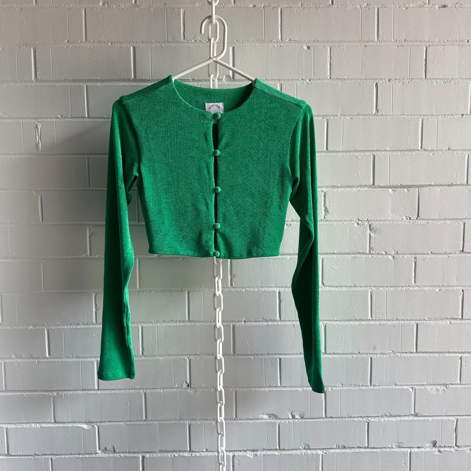 WITH JEAN 'Carie' Juicy Green Cardigan Size XS AU6-8 Long Sleeve Bestseller