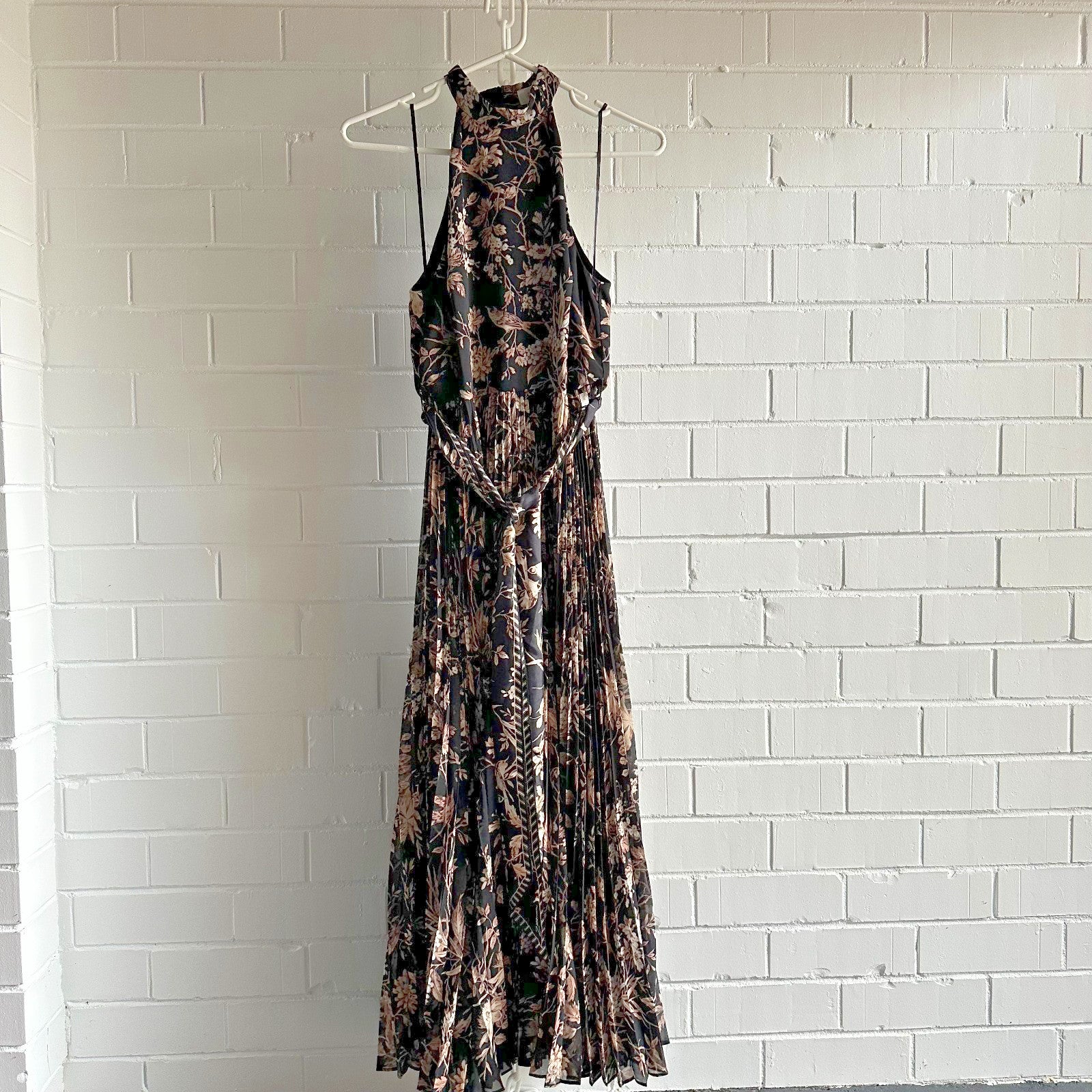 ZIMMERMANN Sunray Pleated Picnic Midi Dress Black Size 2 AU12 US6 Mockingbird