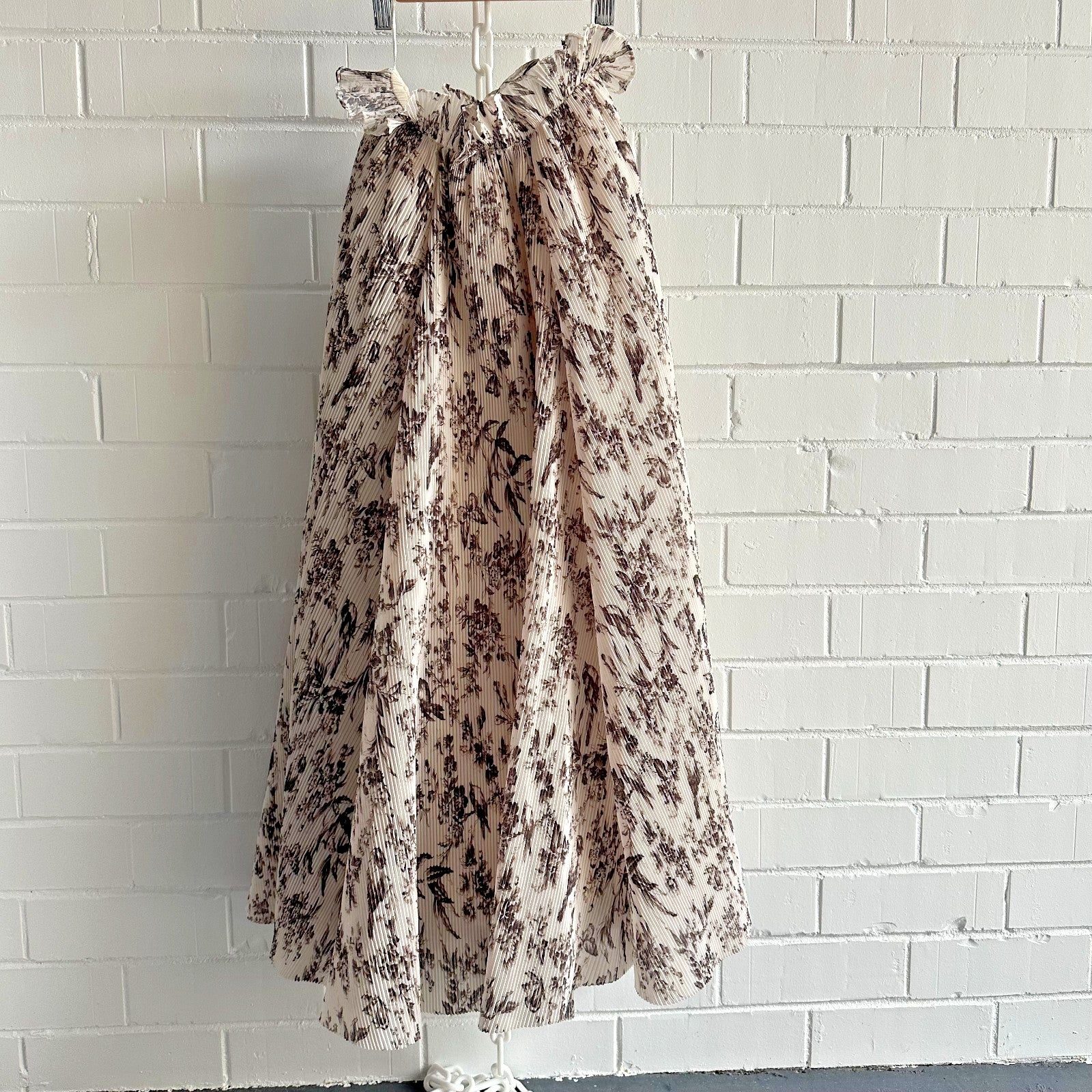 ZIMMERMANN Bird Toile Pleated Set Size 3 AU12 US 10 Crop Top + Midi Skirt BNWT