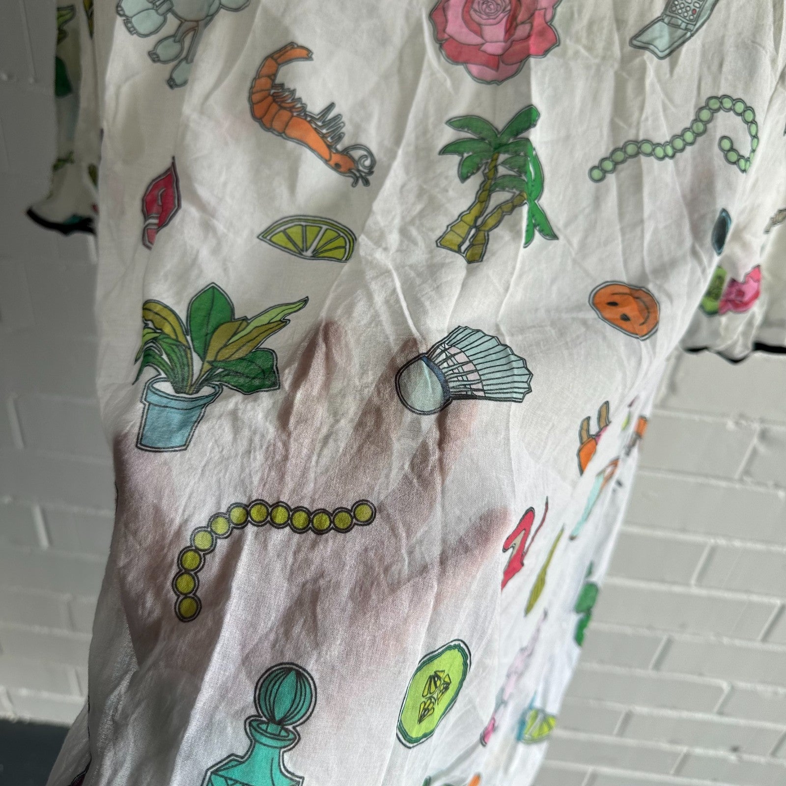 GORMAN Garden Party T Shirt Dress Size S Playful Vacation Short Sleeve