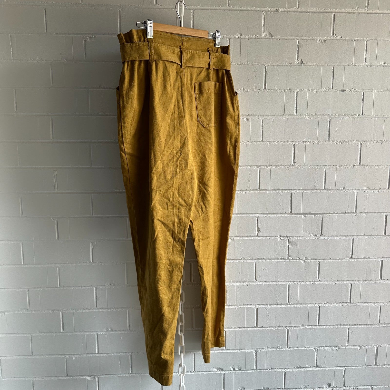 SEZANE Arthur Trouser EU40 AU12 US8 Saffron Paperbag waist BNWT