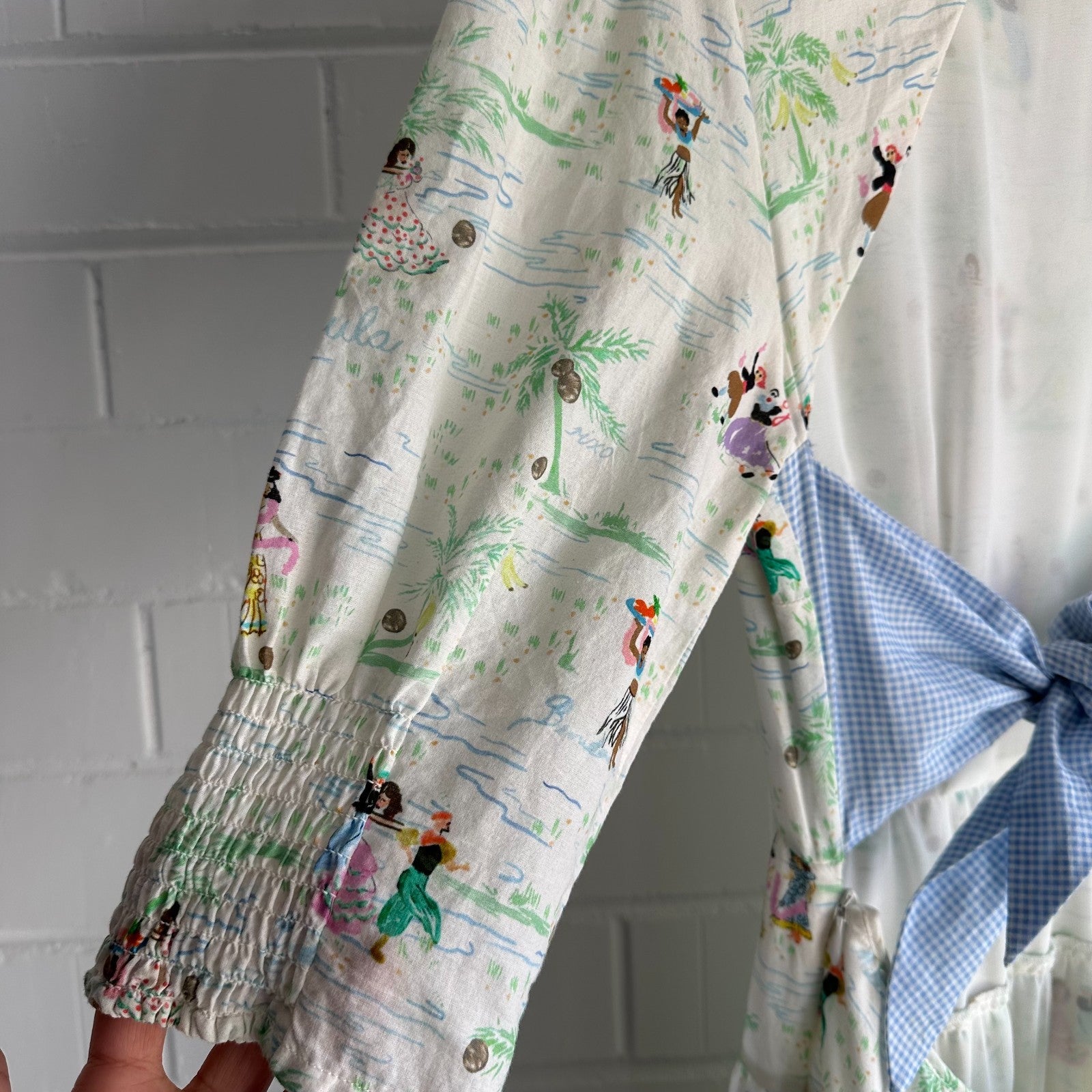 RIXO X LIBERTY Mallorca Dance Motif Agyness Cutout Maxi Dress XS AU8 Vacation