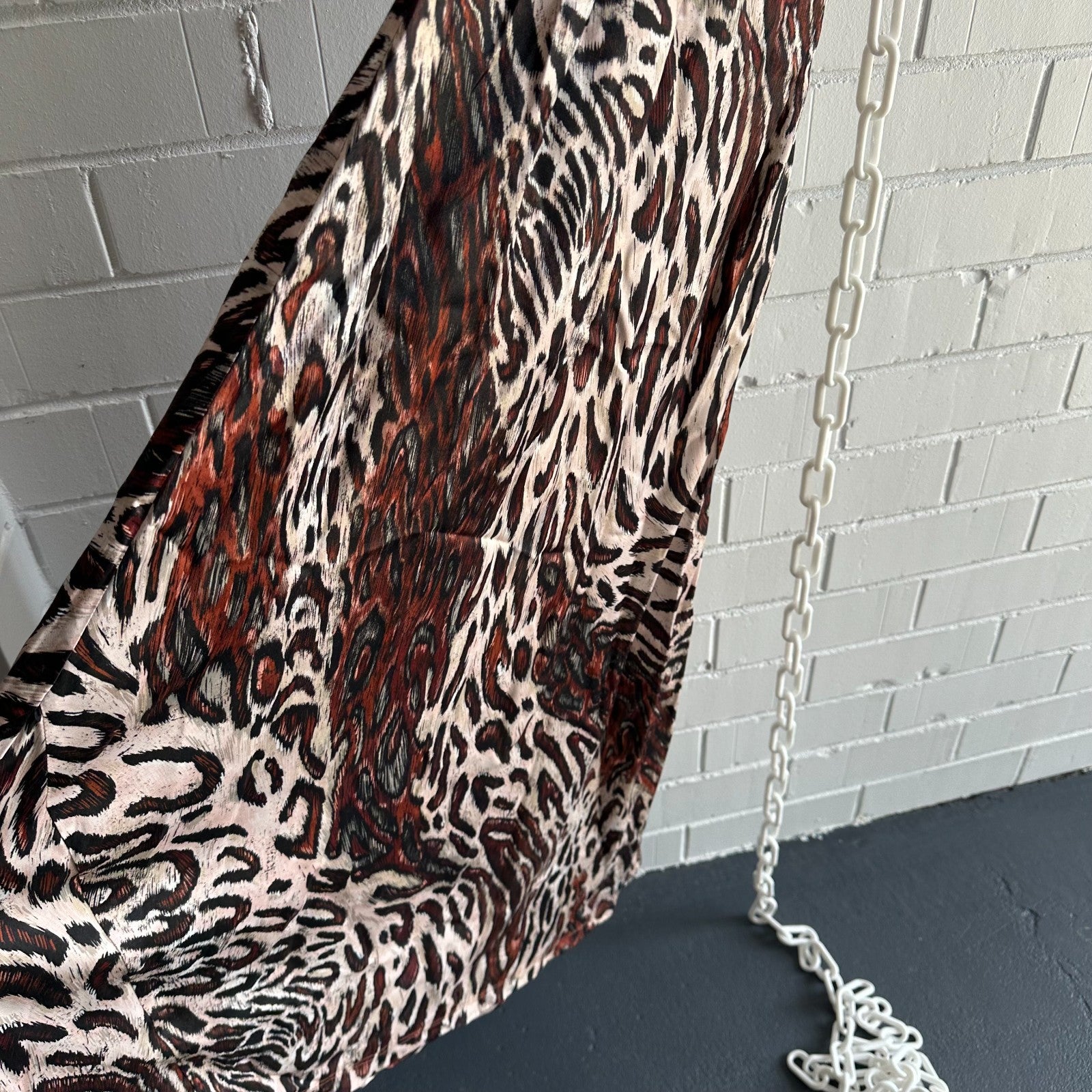 JONATHAN SIMKHAI Leopard Print Cut out slip Midi dress Size M Silk blend BNWT